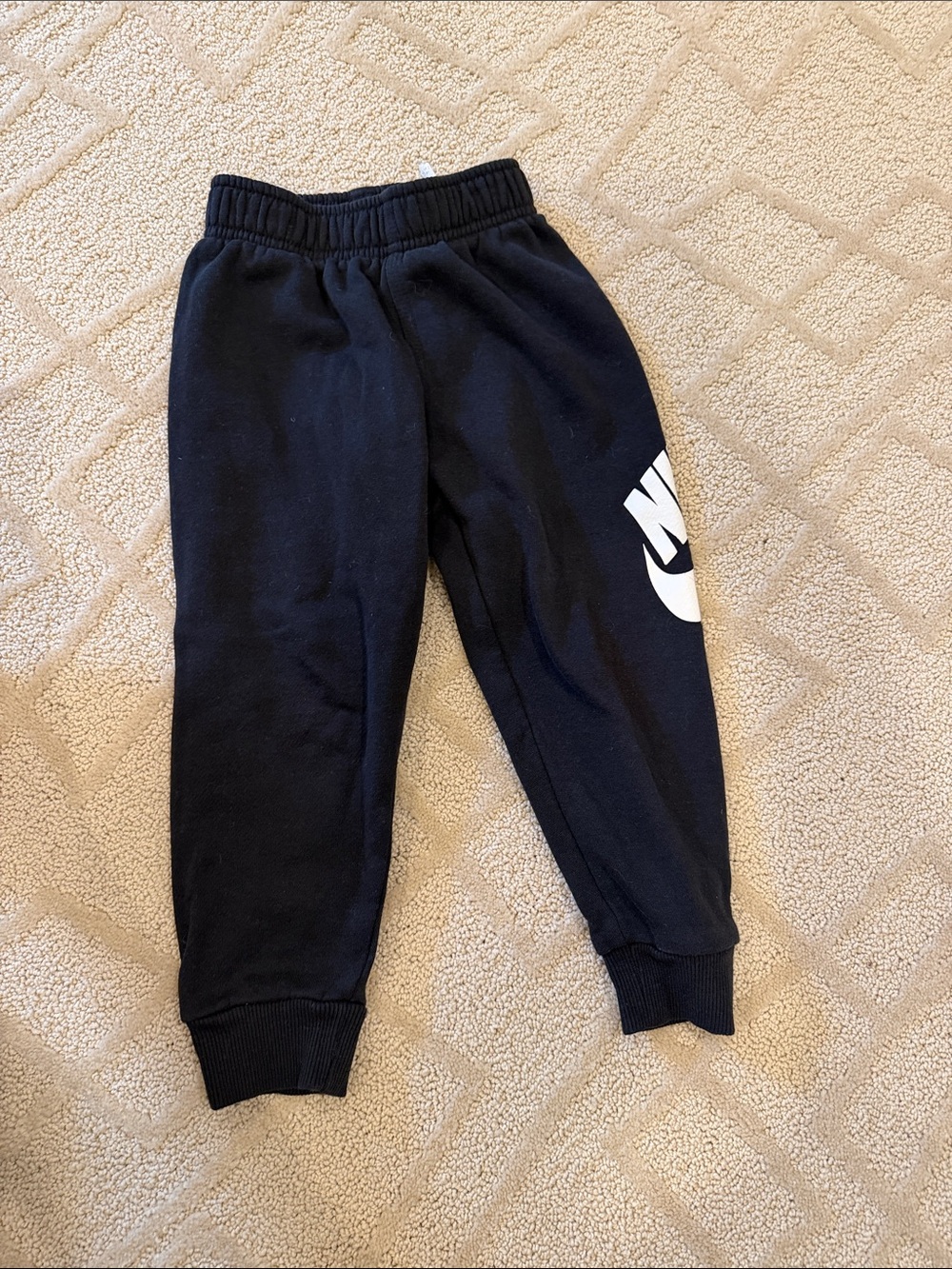 Nike Kids Black Jogger Pants with White Swoosh